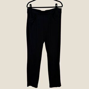 Chico's Travelers Ankle Trousers Black Stretch Material Two Pocket Size 2 (L12)